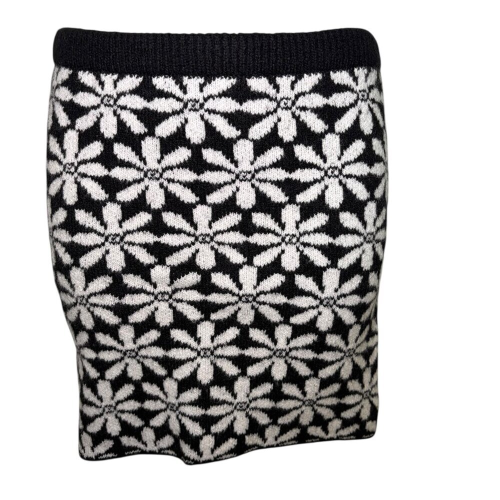 Tach Hadar Knit Mini Skirt Black White Alpaca Blend NWT Size Small - Picture 2 of 5